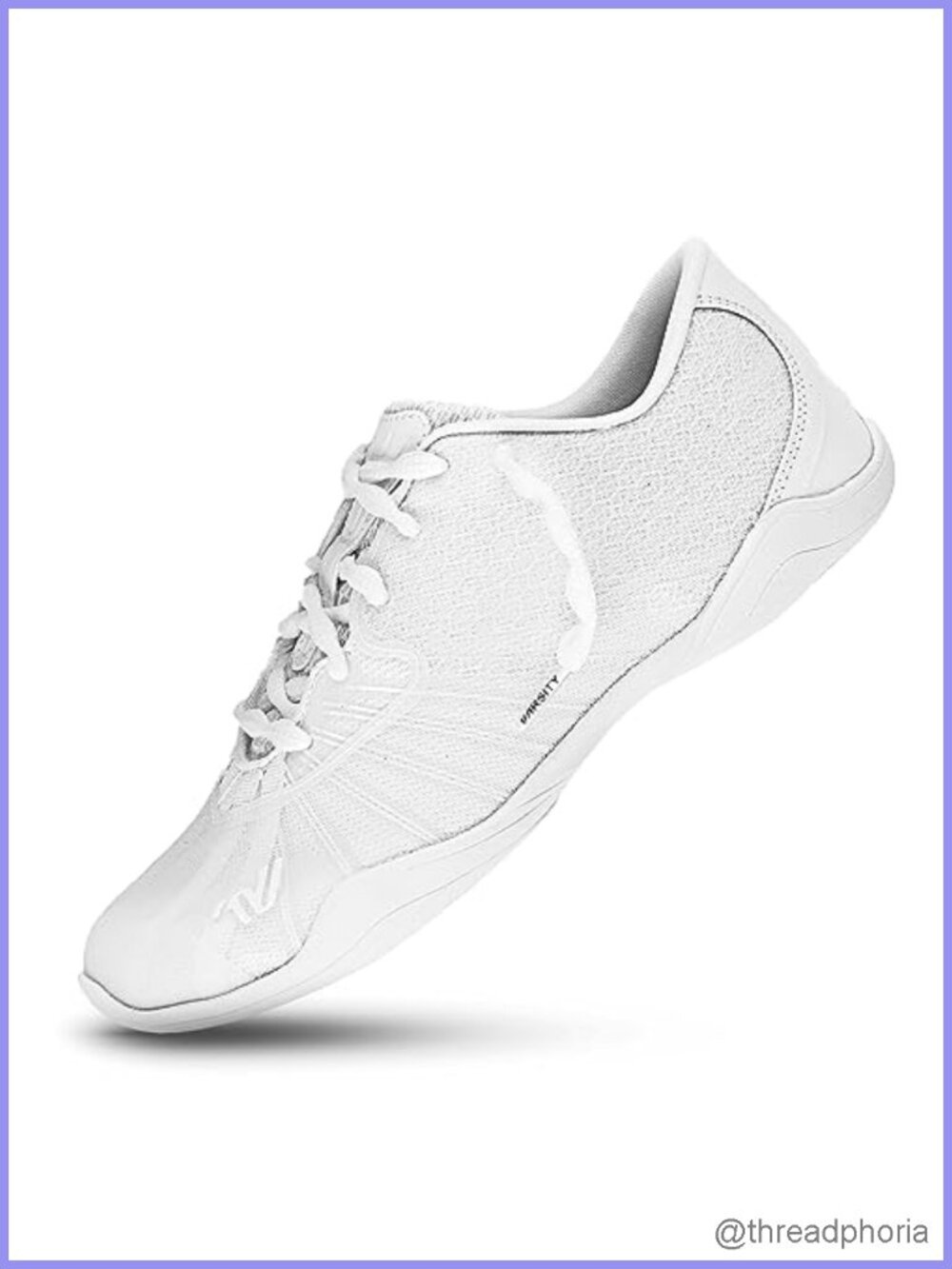 Lightweight White Cheer Shoes with Mesh Upper and Memory Foam Insole